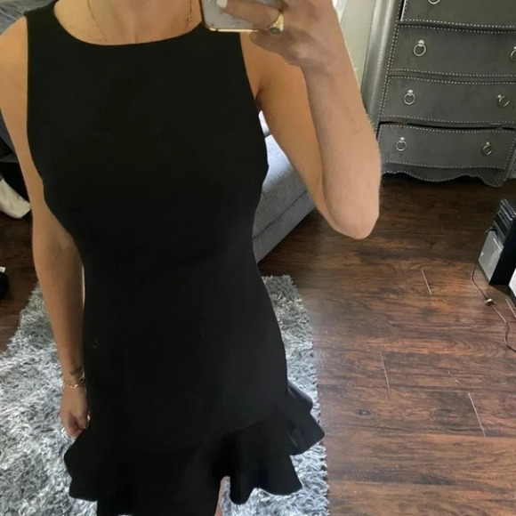 Keepsake Borderline black mini dress flared bottom XS - Picture 1 of 11